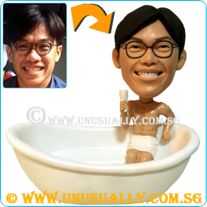 Custom 3D Relax Male At Bathtub Figurine